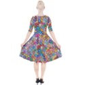 Floral Flowers Abstract Art Quarter Sleeve A-Line Dress View2