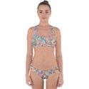 Floral Flowers Abstract Art Cross Back Hipster Bikini Set View1