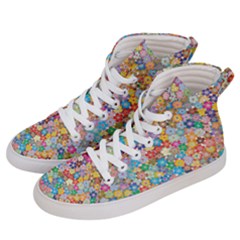 Floral Flowers Abstract Art Women s Hi-top Skate Sneakers