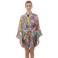 Floral Flowers Abstract Art Long Sleeve Kimono Robe