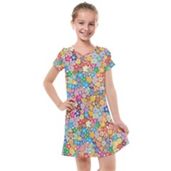 Floral Flowers Abstract Art Kids  Cross Web Dress