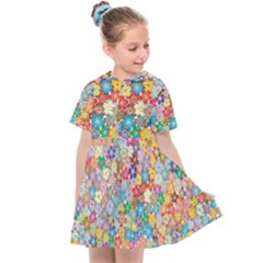 Floral Flowers Abstract Art Kids  Sailor Dress