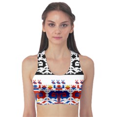 Folk Art Fabric Sports Bra by HermanTelo