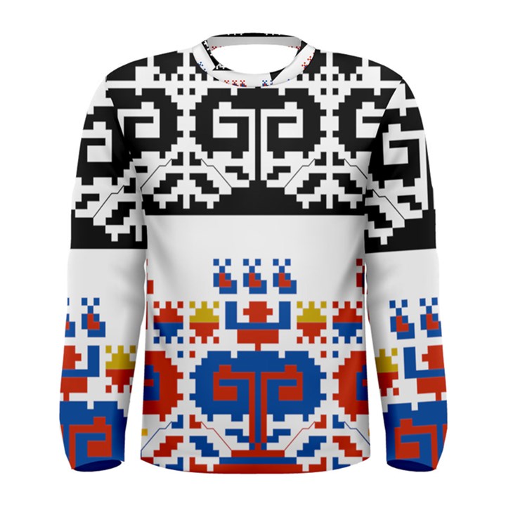 Folk Art Fabric Men s Long Sleeve Tee