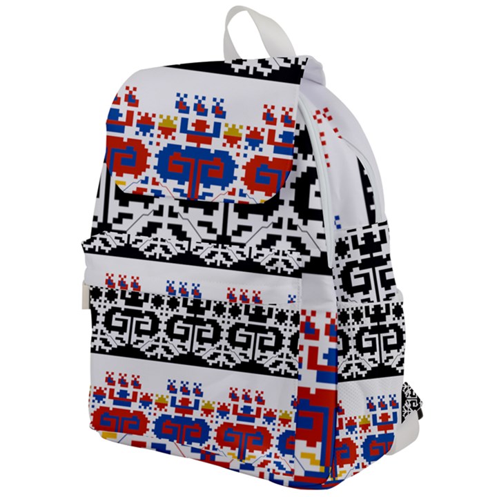 Folk Art Fabric Top Flap Backpack