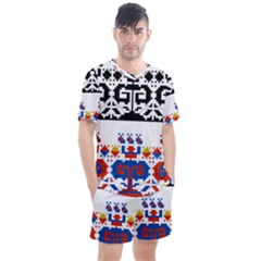 Folk Art Fabric Men s Mesh Tee and Shorts Set