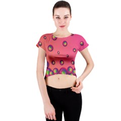 Funny Texture Crew Neck Crop Top