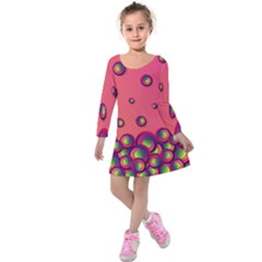 Funny Texture Kids  Long Sleeve Velvet Dress