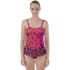 Funny Texture Twist Front Tankini Set