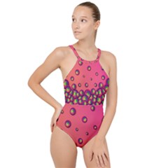 Funny Texture High Neck One Piece Swimsuit by HermanTelo