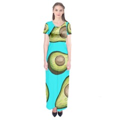 Fruite Avocado Short Sleeve Maxi Dress