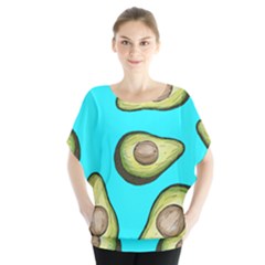 Fruite Avocado Batwing Chiffon Blouse