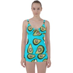 Fruite Avocado Tie Front Two Piece Tankini