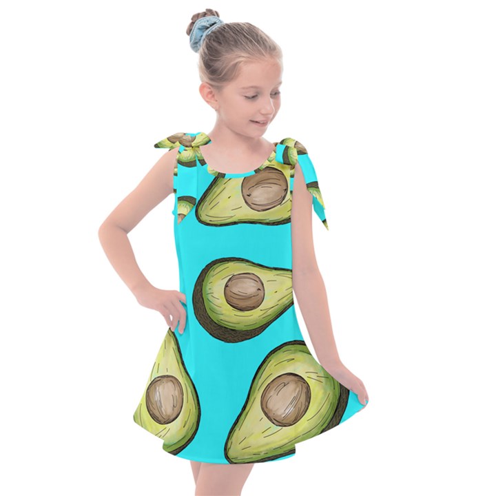 Fruite Avocado Kids  Tie Up Tunic Dress