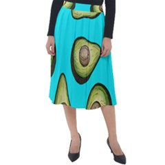 Fruite Avocado Classic Velour Midi Skirt  by HermanTelo