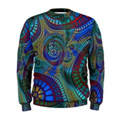 Fractal Abstract Line Wave Men s Sweatshirt