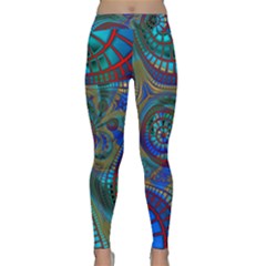 Fractal Abstract Line Wave Classic Yoga Leggings by HermanTelo