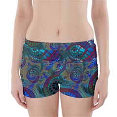 Fractal Abstract Line Wave Boyleg Bikini Wrap Bottoms