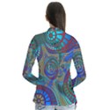 Fractal Abstract Line Wave Drape Collar Cardigan View2