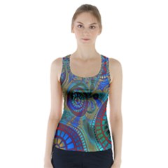 Fractal Abstract Line Wave Racer Back Sports Top