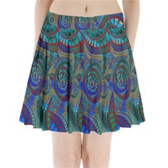 Fractal Abstract Line Wave Pleated Mini Skirt