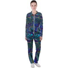 Fractal Abstract Line Wave Casual Jacket And Pants Set