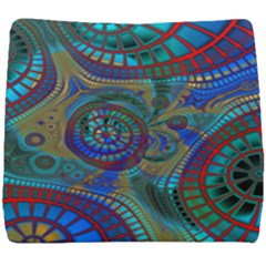 Fractal Abstract Line Wave Seat Cushion