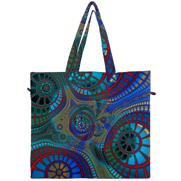 Fractal Abstract Line Wave Canvas Travel Bag