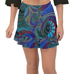 Fractal Abstract Line Wave Fishtail Mini Chiffon Skirt by HermanTelo