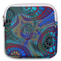 Fractal Abstract Line Wave Mini Square Pouch