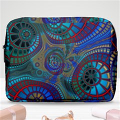 Fractal Abstract Line Wave Make Up Pouch (large) by HermanTelo