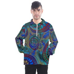 Fractal Abstract Line Wave Men s Half Zip Pullover by HermanTelo