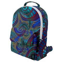 Fractal Abstract Line Wave Flap Pocket Backpack (small)