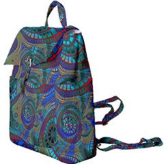 Fractal Abstract Line Wave Buckle Everyday Backpack