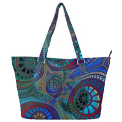 Fractal Abstract Line Wave Full Print Shoulder Bag