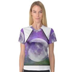 Form Triangle Moon Space V-neck Sport Mesh Tee