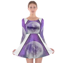 Form Triangle Moon Space Long Sleeve Skater Dress by HermanTelo