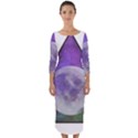 Form Triangle Moon Space Quarter Sleeve Midi Bodycon Dress View1