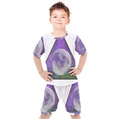 Form Triangle Moon Space Kids  Tee And Shorts Set