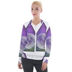 Form Triangle Moon Space Velour Zip Up Jacket by HermanTelo