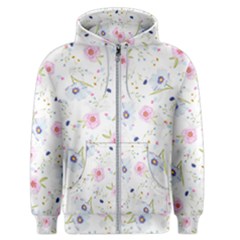 Floral Pink Blue Men s Zipper Hoodie