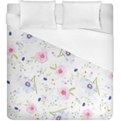 Floral Pink Blue Duvet Cover (king Size)