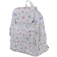 Floral Pink Blue Top Flap Backpack