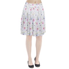 Floral Pink Blue Pleated Skirt