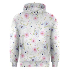 Floral Pink Blue Men s Overhead Hoodie