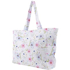 Floral Pink Blue Simple Shoulder Bag