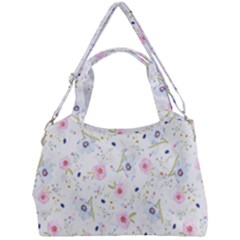 Floral Pink Blue Double Compartment Shoulder Bag