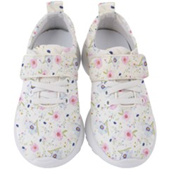 Floral Pink Blue Kids  Velcro Strap Shoes