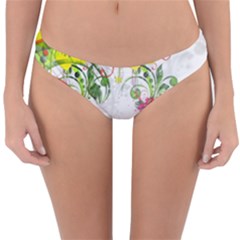 Flowers Floral Reversible Hipster Bikini Bottoms