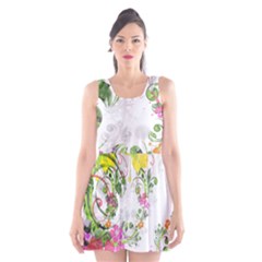 Flowers Floral Scoop Neck Skater Dress